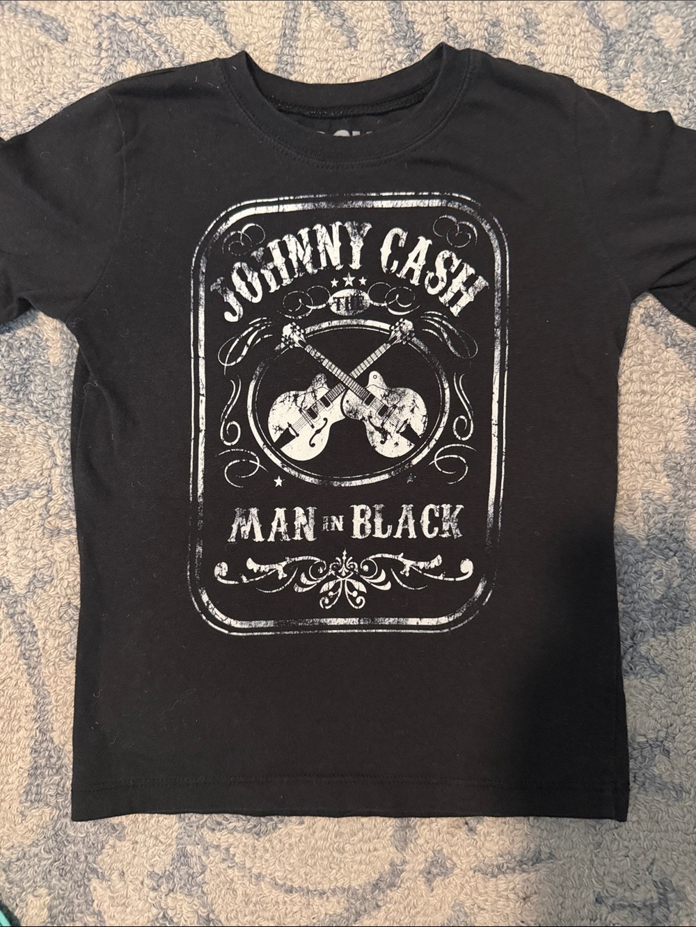 Johnny Cash Kids' Black Graphic Tee - 'Man in Black'
